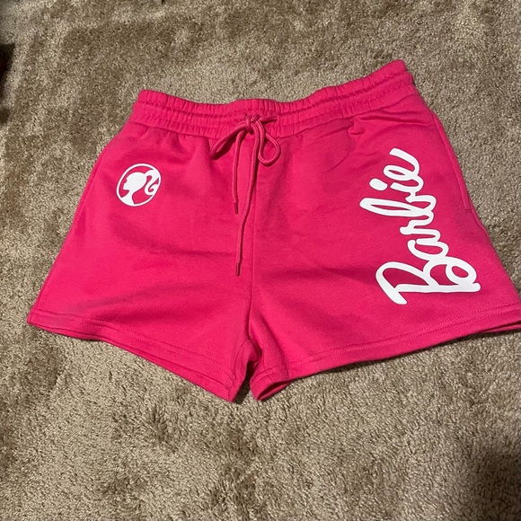 Barbie Pants - Barbie High Waisted Adjustable Waistband Fleece Shorts Size Large NWT